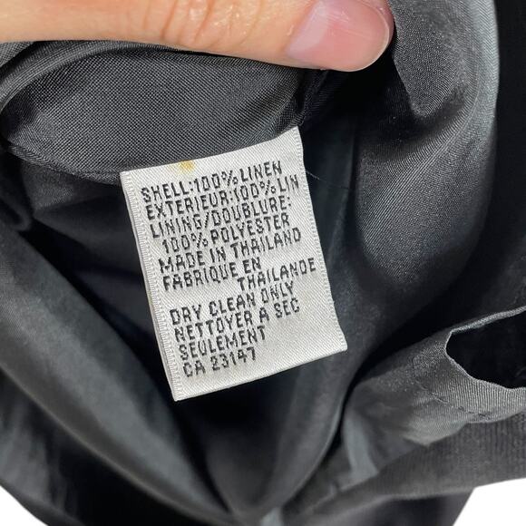 Talbots Irish Linen Shift Dress Sleeveless Classic Office Career Black Size 10 - Picture 12 of 12